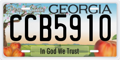 GA license plate CCB5910