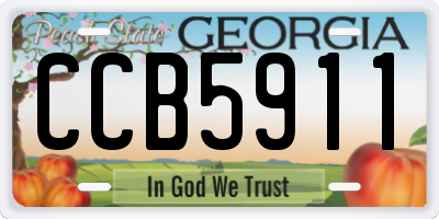 GA license plate CCB5911