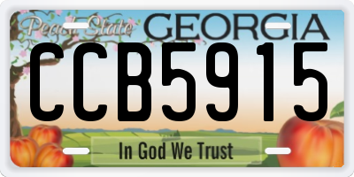 GA license plate CCB5915