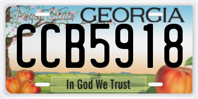 GA license plate CCB5918