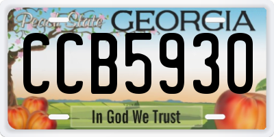 GA license plate CCB5930