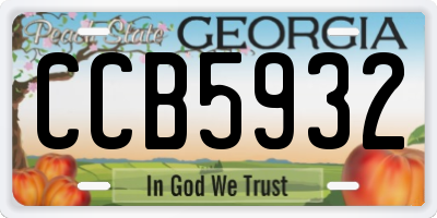 GA license plate CCB5932