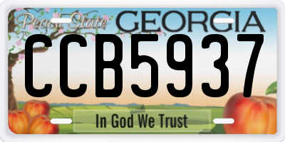 GA license plate CCB5937