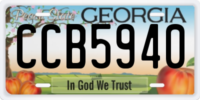 GA license plate CCB5940