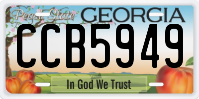 GA license plate CCB5949