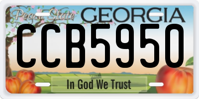GA license plate CCB5950
