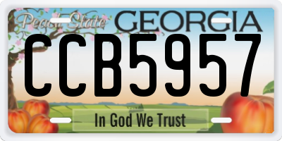 GA license plate CCB5957