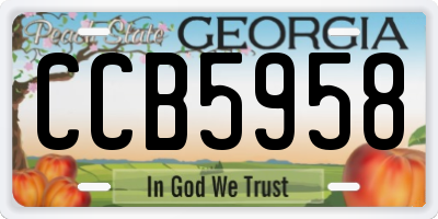 GA license plate CCB5958
