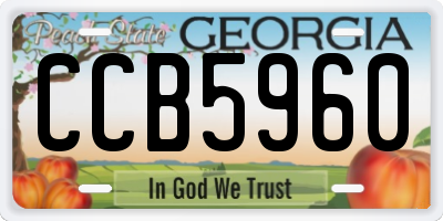 GA license plate CCB5960