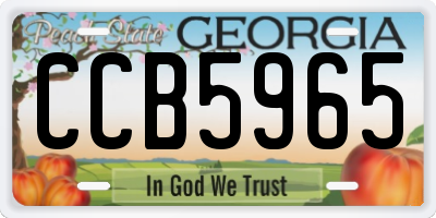 GA license plate CCB5965