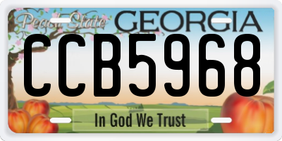GA license plate CCB5968