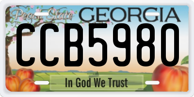 GA license plate CCB5980