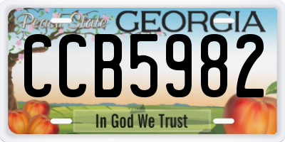 GA license plate CCB5982