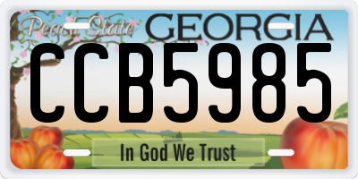 GA license plate CCB5985
