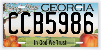 GA license plate CCB5986