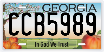 GA license plate CCB5989