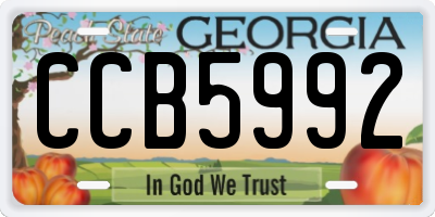 GA license plate CCB5992