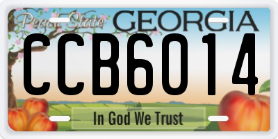 GA license plate CCB6014