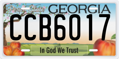 GA license plate CCB6017