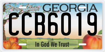 GA license plate CCB6019