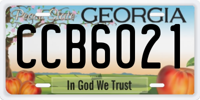 GA license plate CCB6021