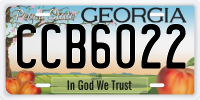 GA license plate CCB6022