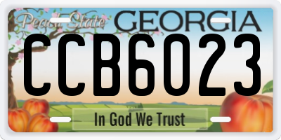 GA license plate CCB6023