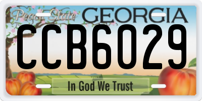 GA license plate CCB6029