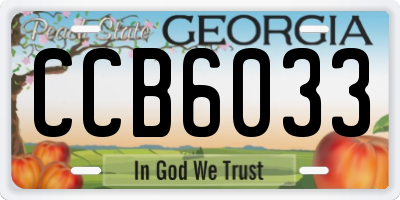 GA license plate CCB6033
