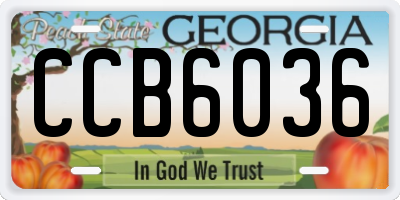 GA license plate CCB6036