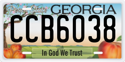 GA license plate CCB6038