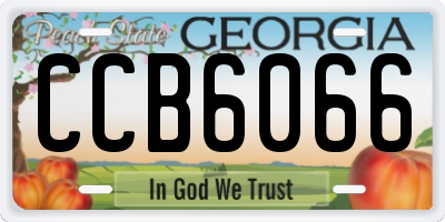 GA license plate CCB6066