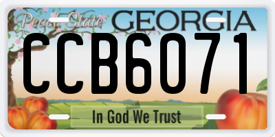 GA license plate CCB6071