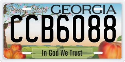 GA license plate CCB6088