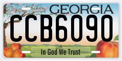 GA license plate CCB6090