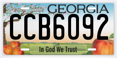 GA license plate CCB6092