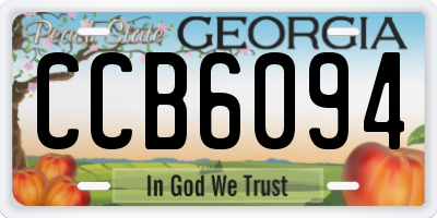 GA license plate CCB6094