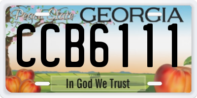 GA license plate CCB6111