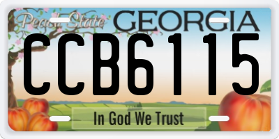 GA license plate CCB6115