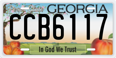 GA license plate CCB6117