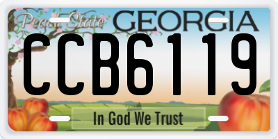 GA license plate CCB6119