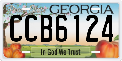 GA license plate CCB6124