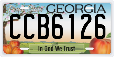 GA license plate CCB6126
