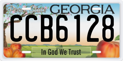 GA license plate CCB6128