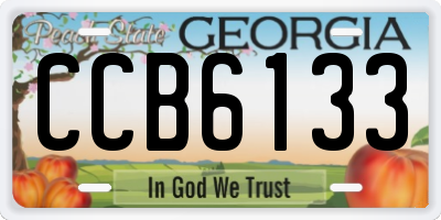 GA license plate CCB6133