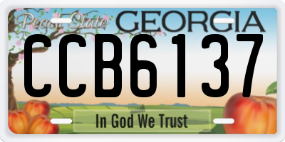 GA license plate CCB6137