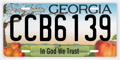 GA license plate CCB6139