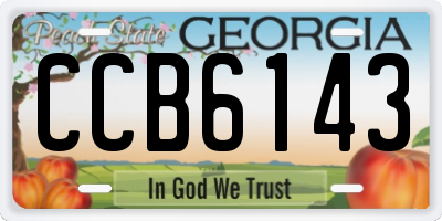 GA license plate CCB6143