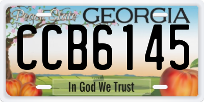 GA license plate CCB6145