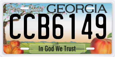 GA license plate CCB6149